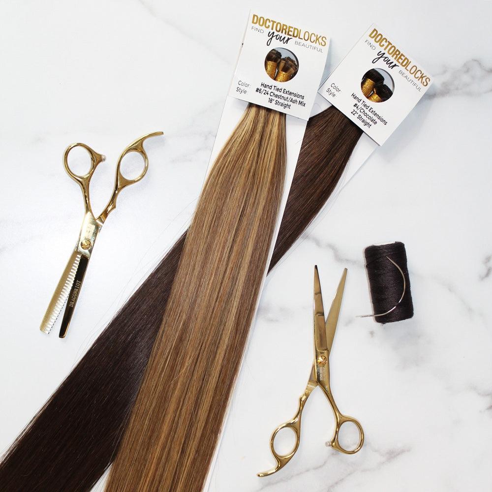 hand tied human hair wefts