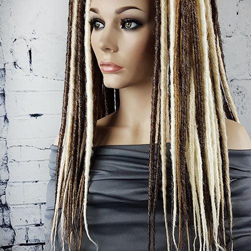 22 Inch Synthetic DE Dreadlocks Hair Extensions UV Colors Available Doctored Locks