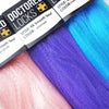 Light pink, purple, and turquoise blue Doctored Locks KK Smooth Seal Jumbo Braid packs