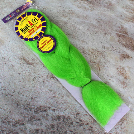 48 Inch 80 gram braid of RastAfri Kanekalon Jumbo Braid in Light Green