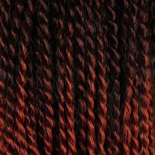 RastAfri Senegal Soul | Kanekalon Twist Hair Extensions-Braiding Hair-Doctored Locks-T1B130 Natural Black Red Auburn Tips Twists-Doctored Locks