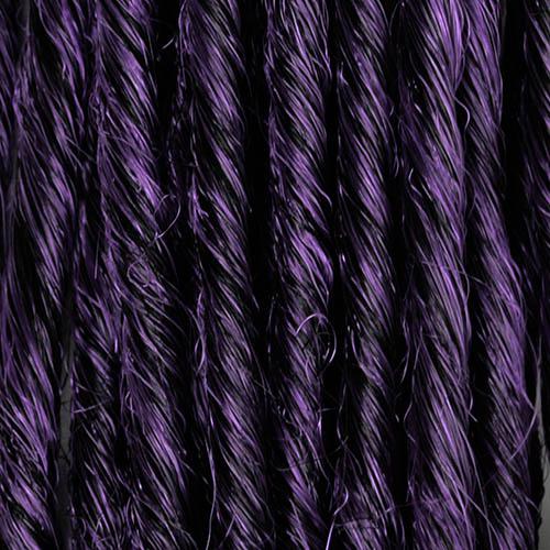 16 Inch Premade DE Dreadlocks 10 Count | Synthetic Hair Extensions-Black and Dk Purple DE-Doctored Locks