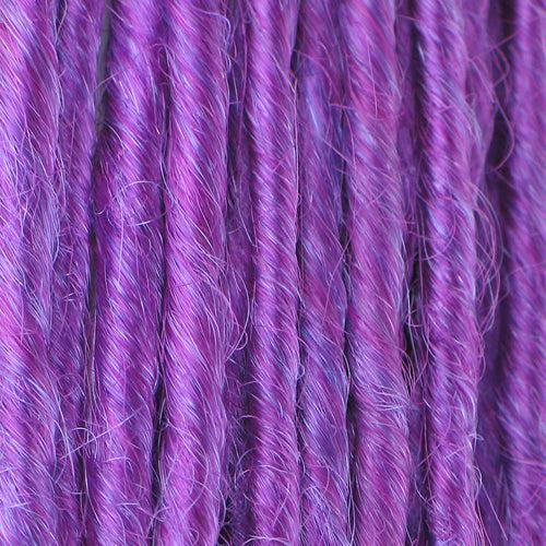 16 Inch Premade DE Dreadlocks 10 Count | Synthetic Hair Extensions-Dk Purple and Neon Violet DE-Doctored Locks