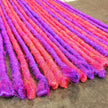 Hot pink and bright purple synthetic dreadlocks backcombed formed and single end loop top