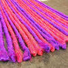 Hot pink and bright purple synthetic dreadlocks backcombed formed and single end loop top