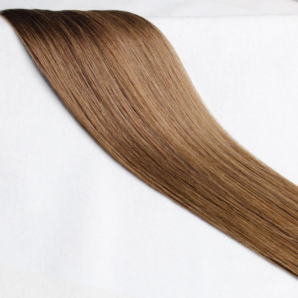18 Inch Bliss Tape In Extensions - Straight 50g | 100% Remy Human Hair-M68 Toasted Walnut-Doctored Locks