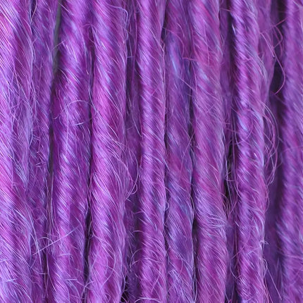 22 inch Premade DE Dreadlocks 10 Count | Synthetic Hair Extensions-Dk Purple and Neon Violet DE-Doctored Locks