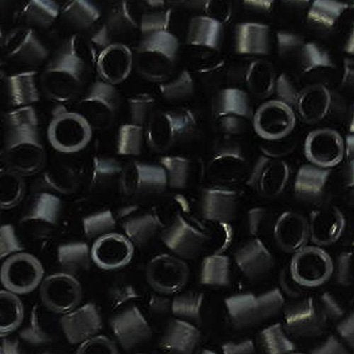 2mm Silicone Linkies Beads 250 Count Pack - Type D-Black Beads-Doctored Locks