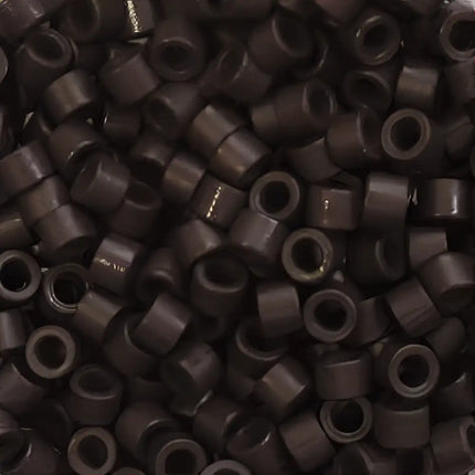 2mm Silicone Linkies Micro Beads 250 Count Jar Type D | Nickel Free-Dark Brown Beads-Doctored Locks