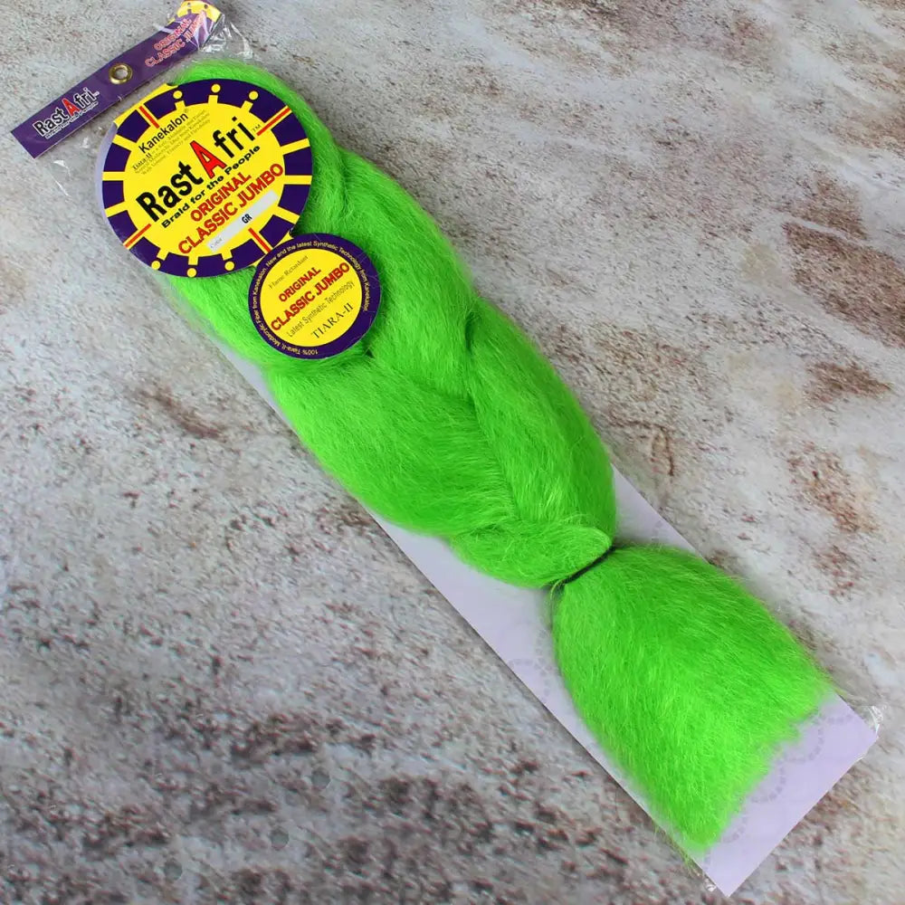 48 Inch 80 gram braid of RastAfri Kanekalon Jumbo Braid in Light Green