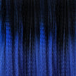 48 Inch RastAfri Highlight 55g | Kanekalon Jumbo Braid Hair Extensions-Ombre Natural Black and Dk Blue Synth-Doctored Locks