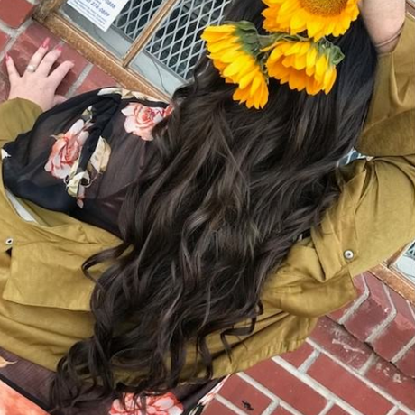 Transformation. After hair extensions. 