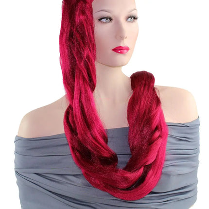 Rastafri 84 inch extra long kanekalon jumbo braid in bright red on model