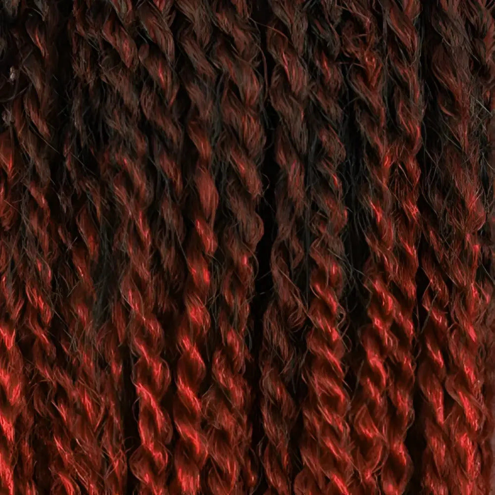 RastAfri Senegal Soul | Kanekalon Twist Hair Extensions-Braiding Hair-Doctored Locks-T1B35 Natural Black Copper Red Tips Twists-Doctored Locks