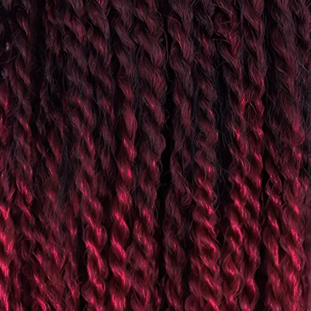 RastAfri Senegal Soul | Kanekalon Twist Hair Extensions-Braiding Hair-Doctored Locks-T1BBG Natural Black Burgundy Tips Twists-Doctored Locks