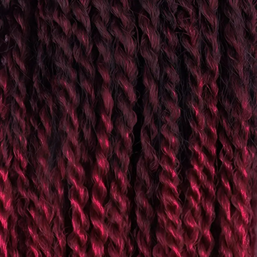 RastAfri Senegal Soul | Kanekalon Twist Hair Extensions-Braiding Hair-Doctored Locks-T1BBG Natural Black Burgundy Tips Twists-Doctored Locks