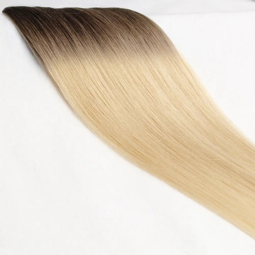 18 Inch Bliss Micro Fine Wefts - Hand Tied Straight 52g | 100% Remy Human Hair-Human Hair-Doctored Locks-R6613 Platinum Shadow Root-Doctored Locks