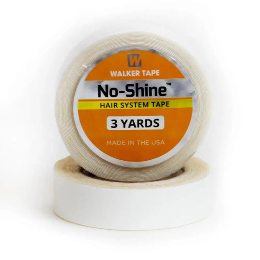 3 yard roll of No-Shine double sided tape for hair extensions on white background