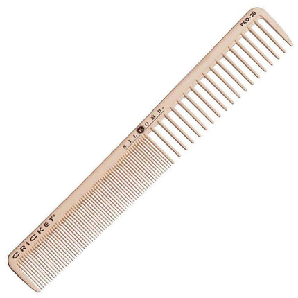 Pro 20 Cricket Silkcomb comb with wide and small teeth on white background
