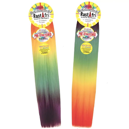 RastAfri Rainbow Braid 48 Inch 80g | Kanekalon Jumbo Braid Hair Extensions