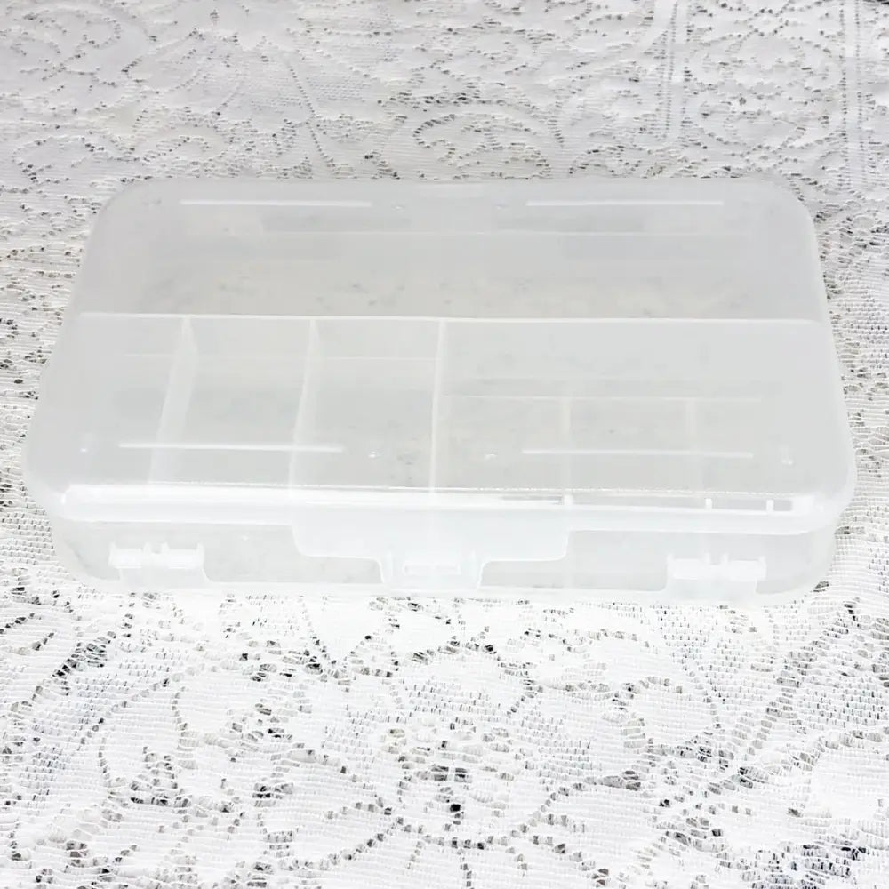 Closed clear plastic 10 compartment hair stylist kit container