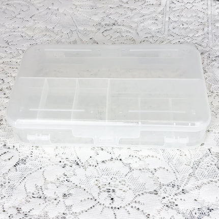 Closed clear plastic 10 compartment hair stylist kit container