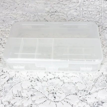 Closed clear plastic 10 compartment hair stylist kit container